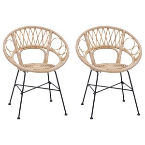 vidaXL Chaise de salle à manger 2 Pièces Naturel 49 x 51 x 81 cm