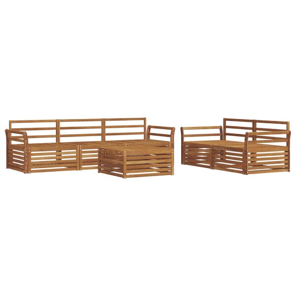 vidaXL Ensemble de canapés d'extérieur 6 Pièces Naturel