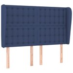 vidaXL Tête de lit avec oreilles Bleu 147x23x118/128 cm Tissu