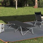 vidaXL Lit de camping pliant Noir 62 x 194 x 42 cm Tissu Oxford