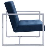 vidaXL Canapé 2 places avec accoudoirs Bleu Chrome et velours