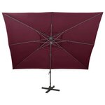 vidaXL Parasol déporté à double toit Rouge bordeaux 400x300 cm