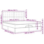 VidaXL Cadre de lit ottoman avec matelas gris 200x200 cm similicuir