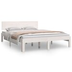 vidaXL Cadre de lit sans matelas blanc bois de pin massif 140x190 cm