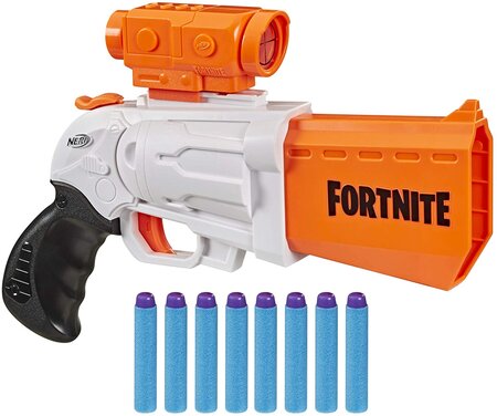 Pistolet fortnite SR et Flechettes Nerf Elite Officielles noir blanc orange  - La Poste