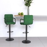 vidaXL Tabourets de bar lot de 2 vert foncé velours