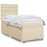 vidaXL Sommier à lattes de lit avec matelas Crème 80x200 cm Tissu