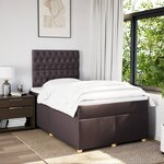 vidaXL Sommier à lattes de lit et matelas marron foncé 120x190cm tissu