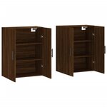vidaXL Armoires murales 2 Pièces chêne marron 69 5x34x90 cm