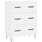 vidaXL Buffet haut Blanc 69 5x34x180 cm Bois d'ingénierie