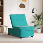 vidaXL Canapé-lit Turquoise 67 x 194 x 38 cm Velours