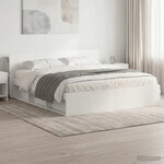vidaXL Cadre de lit avec rangement avec tête de lit Blanc 180 x 200 cm