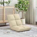 vidaXL Fauteuil de sol ajustable Crème Tissu