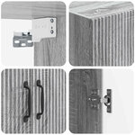 vidaXL Armoire Murale 66 x 34 5 x 90 cm Bois d'ingénierie Sonoma gris