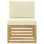 vidaXL Sofa de milieu extérieur Bois d'Acacia Massif Blanc