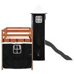 vidaXL Lit mezzanine enfants et tour blanc/noir 90x200 cm pin massif