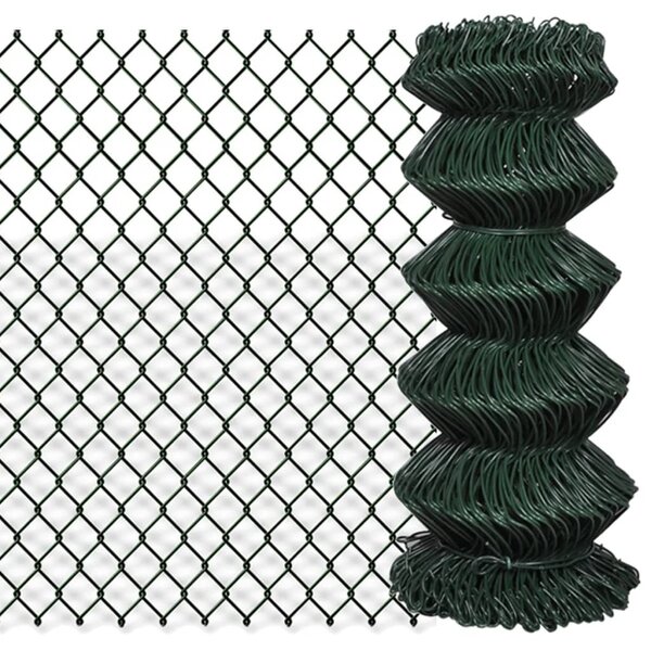 vidaXL Clôture à mailles losangées Acier 0 8x15 m Vert
