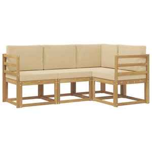 vidaXL Ensemble de canapés d'extérieur 4 pc Blanc et Beige