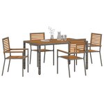 vidaXL Ensemble de salle à manger pour jardin 5 Pièces Gris et marron