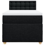 vidaXL Sommier à lattes de lit et matelas Noir 80x200 cm Tissu