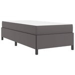 vidaXL Cadre de lit avec matelas Gris 90 x 190 cm tissu
