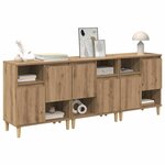 vidaXL Buffets 3 Pièces Chêne artisanal 60 x 35 x 70 cm Bois d'ingénierie