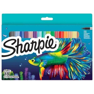 Marqueur permanent FINE  BIG PACK de 18 'Poisson' SHARPIE