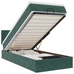 vidaXL Cadre de lit ottoman avec matelas vert foncé 100x200 cm velours