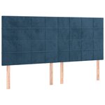 vidaXL Sommier à lattes de lit et matelas Bleu foncé 200x200cm Velours