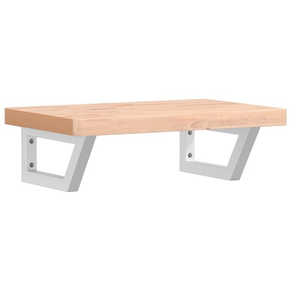 vidaXL Étagère de vasque murale acier et bois massif de hêtre