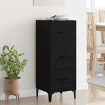 vidaXL Buffet Chêne noir 34 5 x 34 x 90 cm Bois d'ingénierie