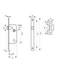 THIRARD - Serrure encastrable pour porte intérieure  axe 40mm  bouts ronds  zinc - THIRARD