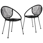 vidaXL Ensemble de bistro 3 Pièces Rotin PVC Noir