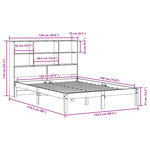 vidaXL Lit bibliothèque sans matelas blanc 120x190 cm bois pin massif