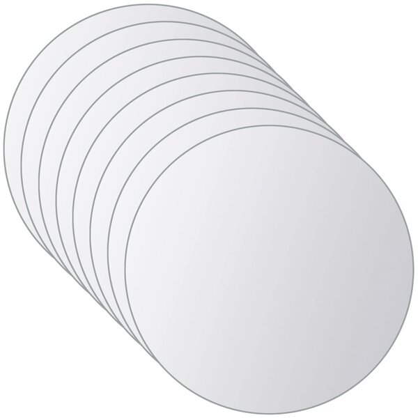 vidaXL Carreaux de miroir 16 Pièces Rond Verre