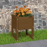 vidaXL Jardinière Marron miel 40x40x52 5 cm Bois massif de pin