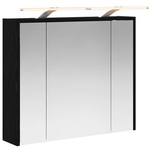 vidaXL Armoire Miroir de Salle de Bain Chêne noir 73 5 x 16 x 62 5 cm