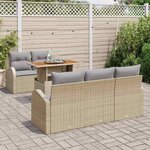 vidaXL Ensemble de canapé de jardin 6 Pièces beige et gris clair