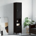 vidaXL Buffet haut Noir 34 5x34x180 cm Bois d'ingénierie
