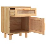 vidaXL Tables de chevet 2 Pièces Marron Bois pin massif et rotin naturel