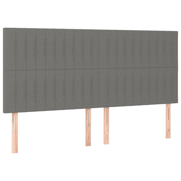 vidaXL Têtes de lit 4 Pièces Gris foncé 80x5x78/88 cm Tissu