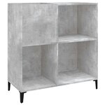 vidaXL Armoire à disques gris béton 84 5x38x89 cm bois d'ingénierie