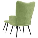 vidaXL Chaise de relaxation avec tabouret Vert clair Velours