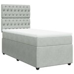 vidaXL Sommier à lattes de lit et matelas Gris clair 90x190 cm Velours
