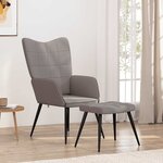 vidaXL Chaise de relaxation avec tabouret Taupe Tissu