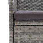 vidaXL Mobilier de salle à manger de jardin coussins 7Pièces Gris et noir