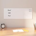 vidaXL Tableau noir magnétique mural Blanc 80x30 cm Verre trempé