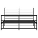 vidaXL Cadre de lit métal sans matelas avec pied de lit noir 150x200cm