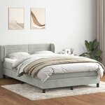 vidaXL Sommier à lattes de lit et matelas gris clair 140x210cm velours