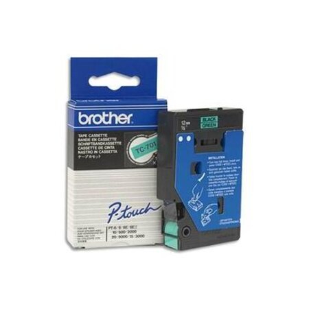 Cassette ruban tc noir/vert 12mmx7 7m tc701 brother